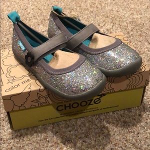 Chooze Silver Sparkle Mary Janes